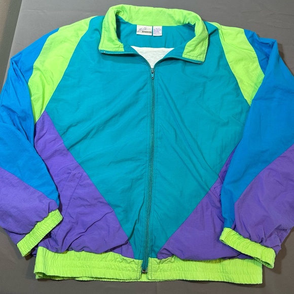 Elle Macpherson Other - 90s Color Block Purple Green Blue Full Zip Size M